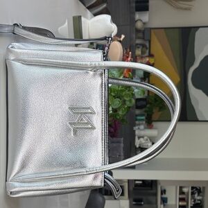 Karl Lagerfeld Metallic Silver Shoulder Bag